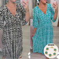 Vestido Estampado Decote V Feminino - Layelle