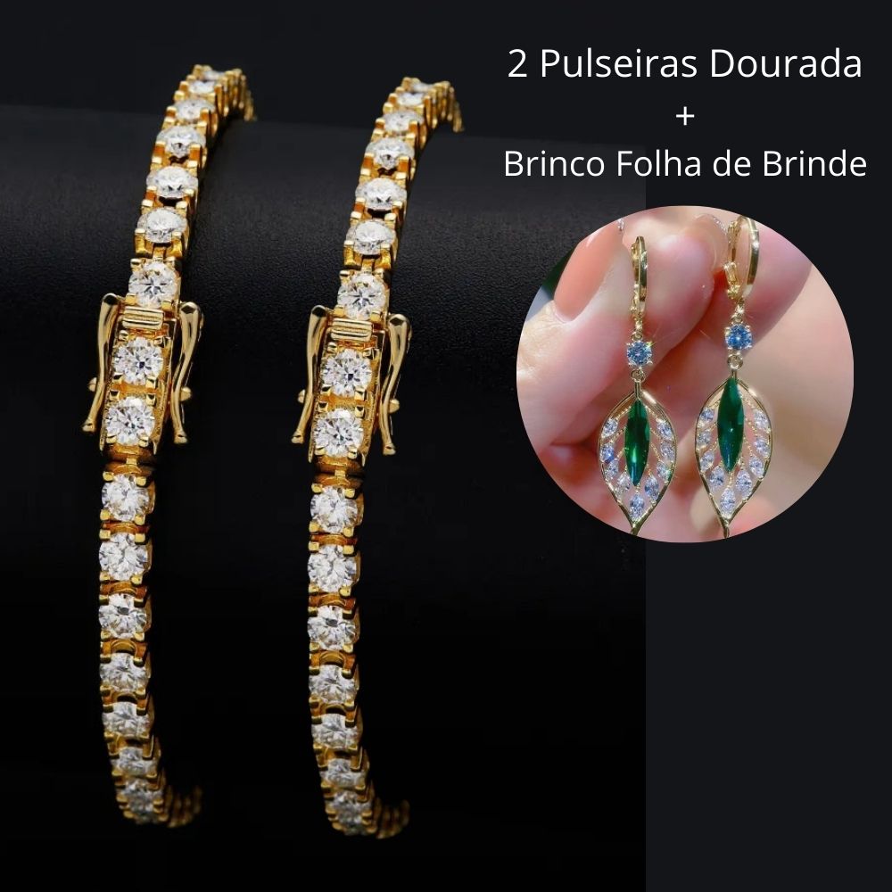2 Pulseiras de Zircônia Brilhante - Ziralle