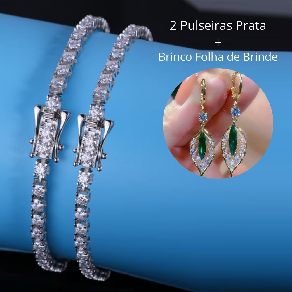2 Pulseiras de Zircônia Brilhante - Ziralle