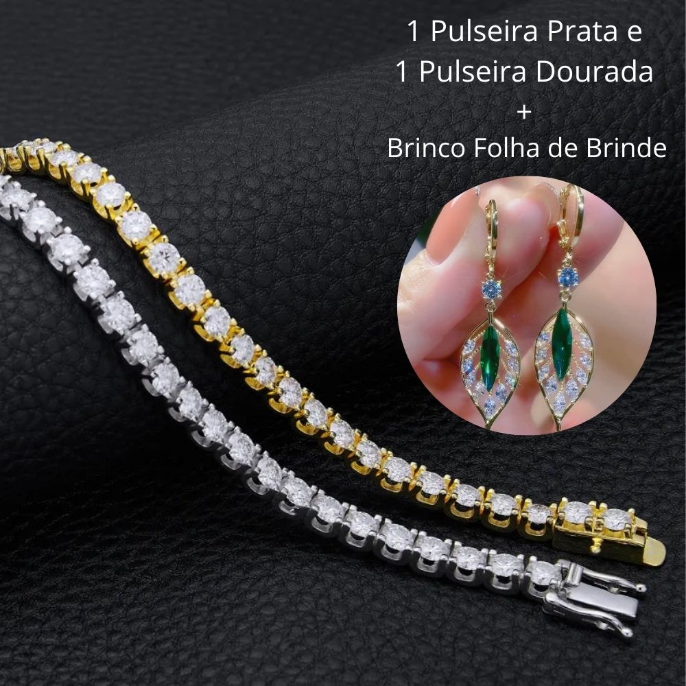2 Pulseiras de Zircônia Brilhante - Ziralle