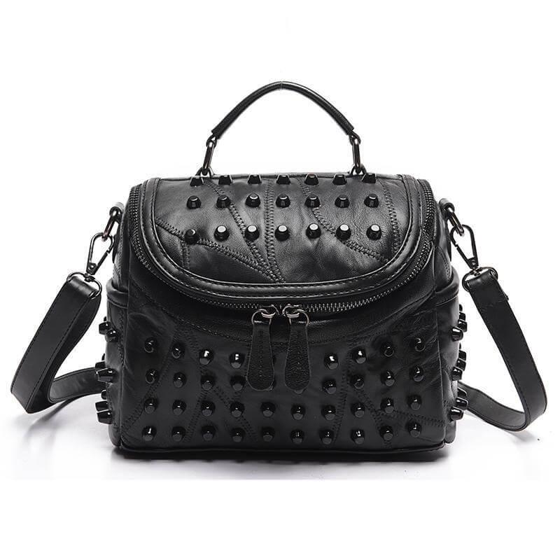 Bolsa Feminina Preta Transversal Spikes