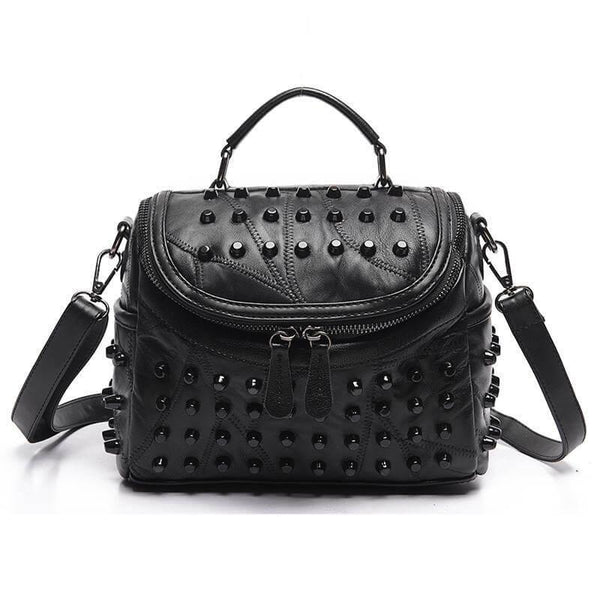Bolsa Feminina Preta Transversal Spikes