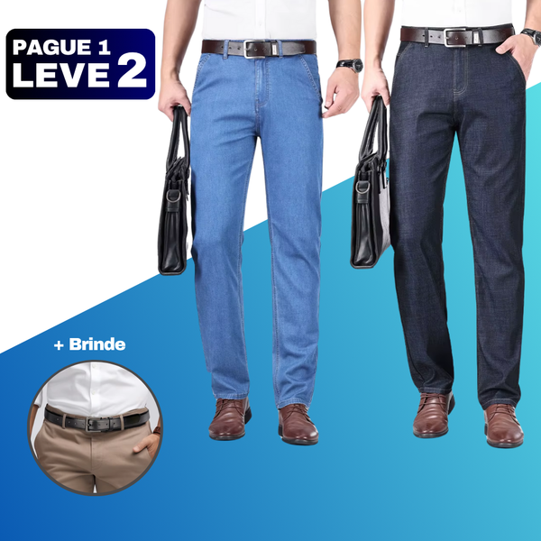 2 Calças Jeans Masculina + Brinde - Dyordi
