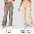 2 Calças Jeans Flare com Elastano - Basic