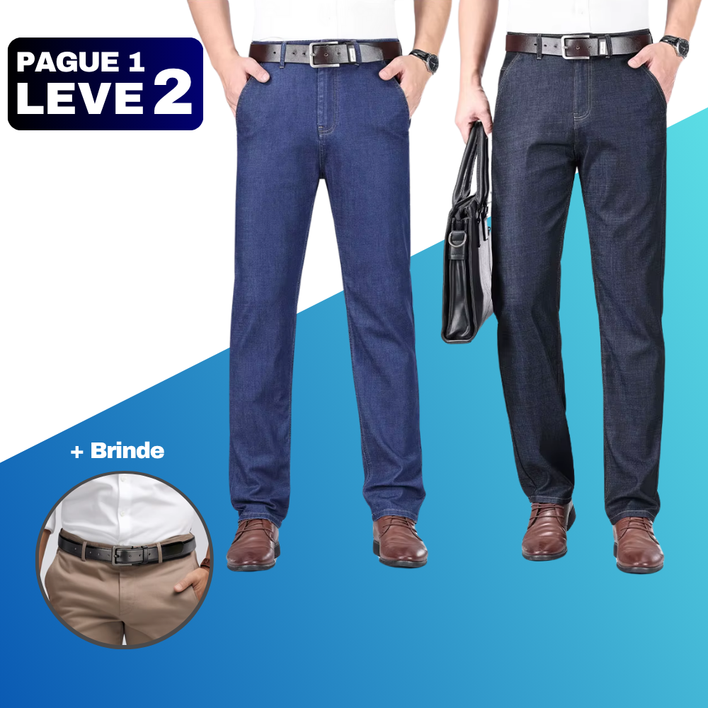 2 Calças Jeans Masculina + Brinde - Dyordi