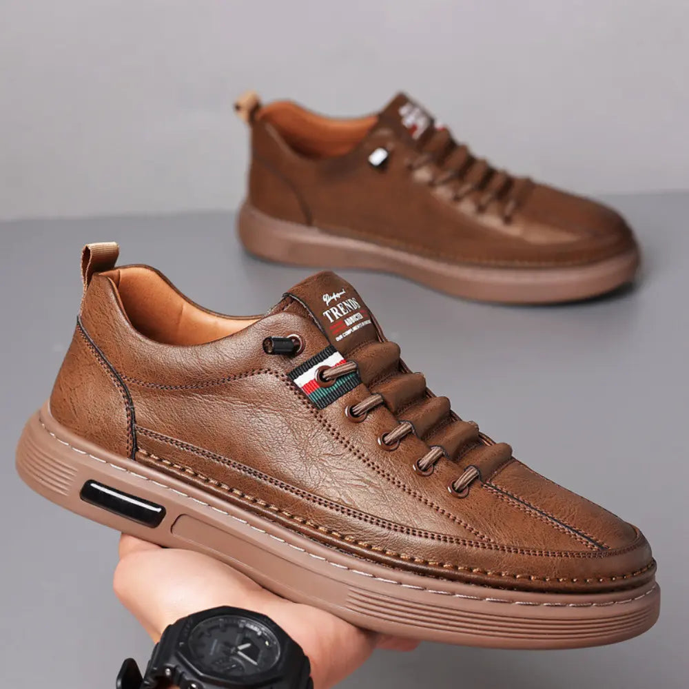 Tênis de Couro Italiano Masculino - Eleganza