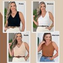 Kit 4 Regatas Femininas com Alça Larga Tecido Duna - Lyra