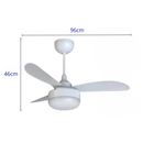 Ventilador de Teto com Reversão e Iluminação + 2 Lâmpadas de Led