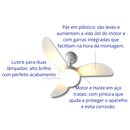 Ventilador de Teto com Reversão e Iluminação + 2 Lâmpadas de Led