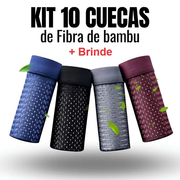 [COMPRE 5 LEVE 10] Kit Cuecas de Fibra de Bambu Masculino + Brinde - SkyFlesh