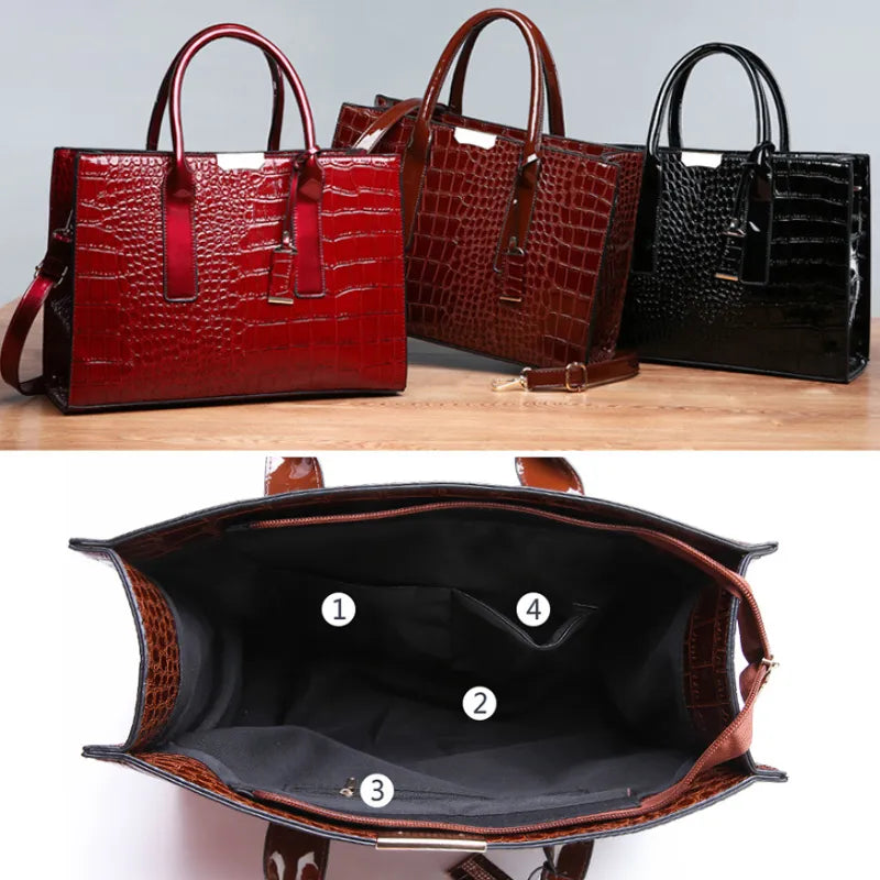 Bolsa Feminina Grande Croco