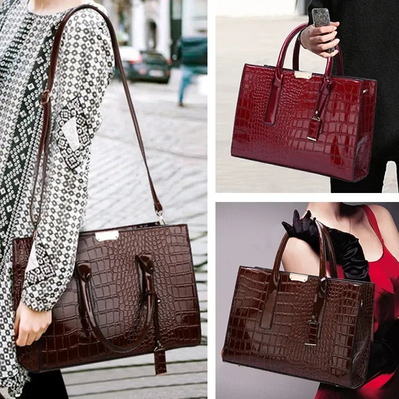 Bolsa Feminina Grande Croco