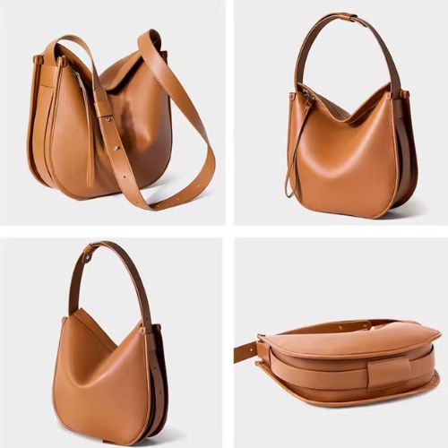 Bolsa de Ombro Hobo em Couro