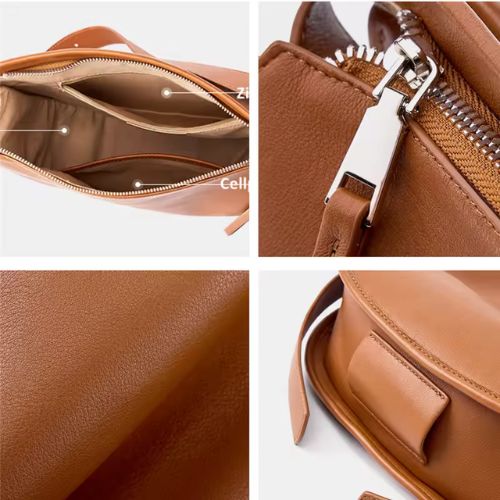 Bolsa de Ombro Hobo em Couro