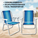 Kit Praia com 4 Cadeiras + Caixa Térmica 25L - Soprano