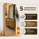 Sapateira Espelhada 5 Portas em MDF - Joyce