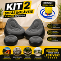Kit 2 Sofás e 2 Puffs Infláveis Portáteis + Bomba de Pé de Brinde