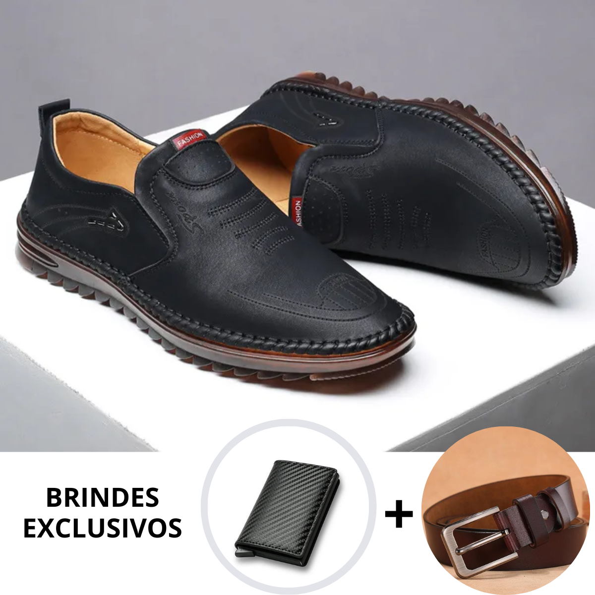 Sapato de Couro Masculino - MoccaFit