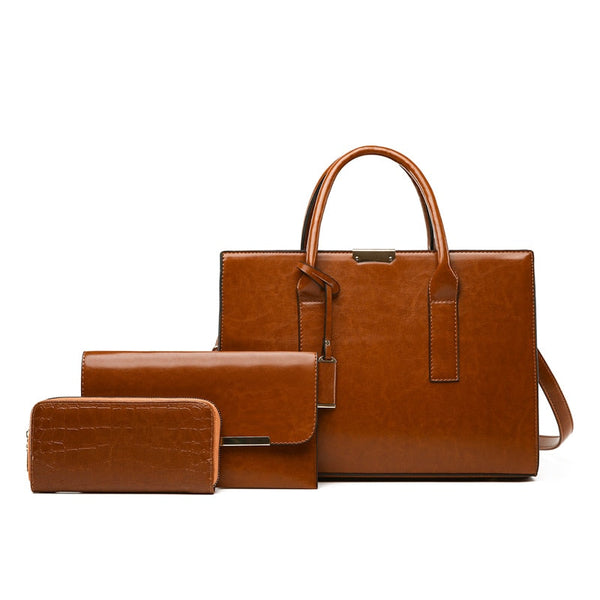 Conjunto Feminino em Couro Bolsa + 2 Carteira - Baggi