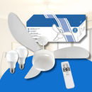 Ventilador de Teto com Reversão e Iluminação + 2 Lâmpadas de Led