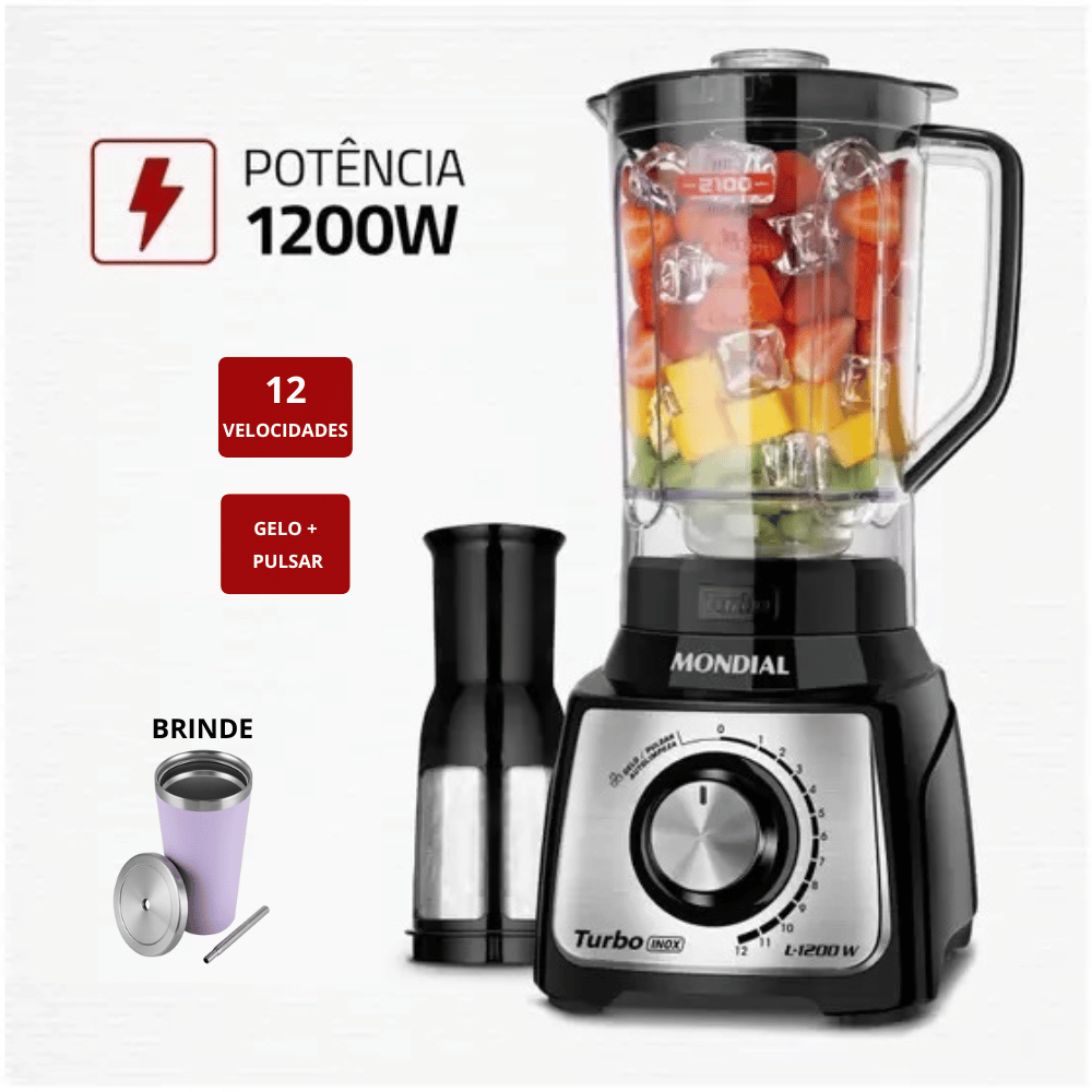 Liquidificador C/ 12 Velocidades 1200W - Mondial