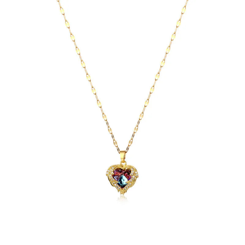 Colar Coração de Cristal Zircônia Cúbica