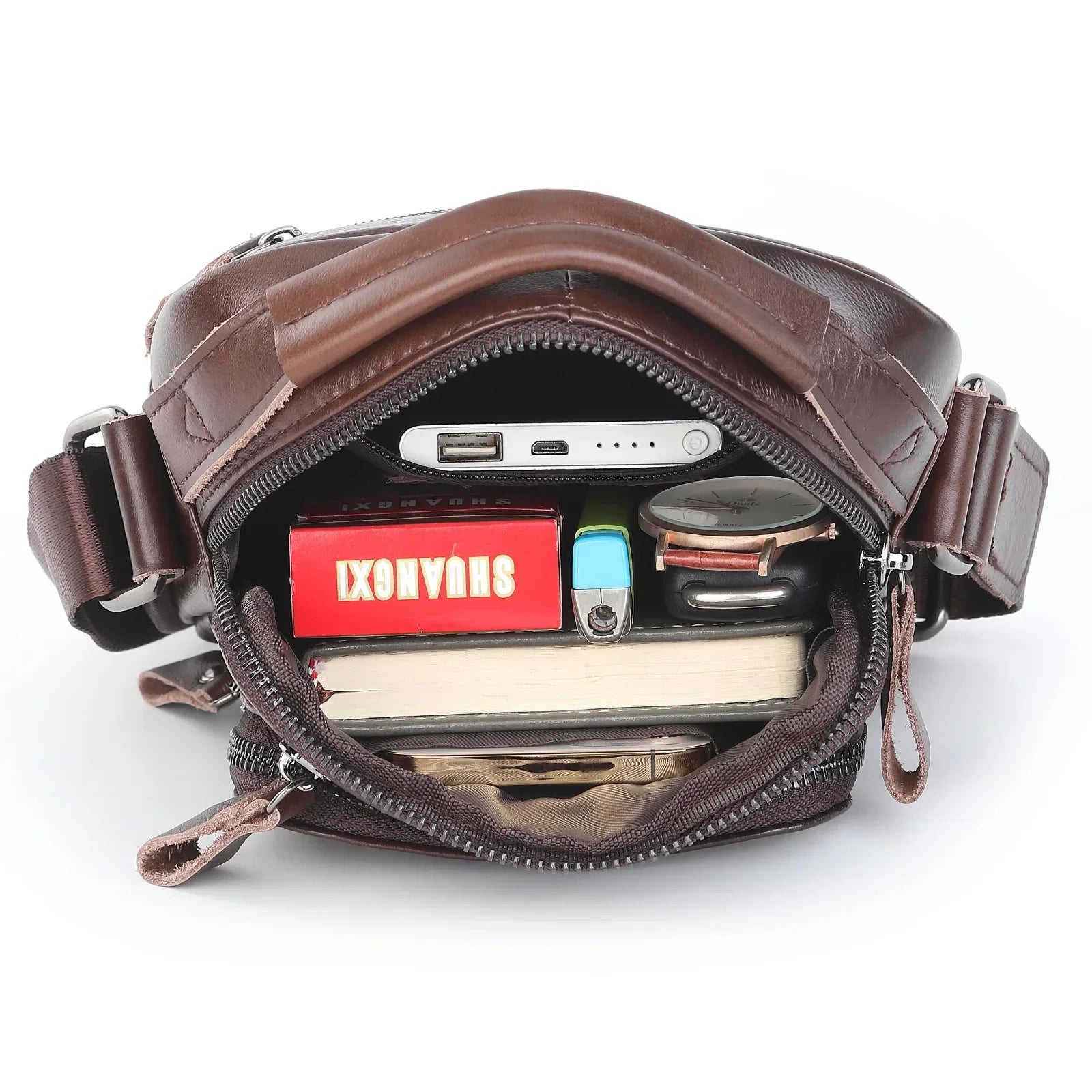 Bolsa de Ombro em Couro Genuino -  Genvie