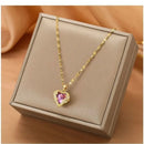 Colar Coração de Cristal Zircônia Cúbica