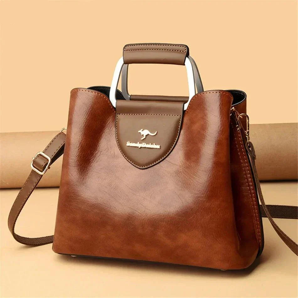 Bolsa Feminina de Couro Genuíno Elite