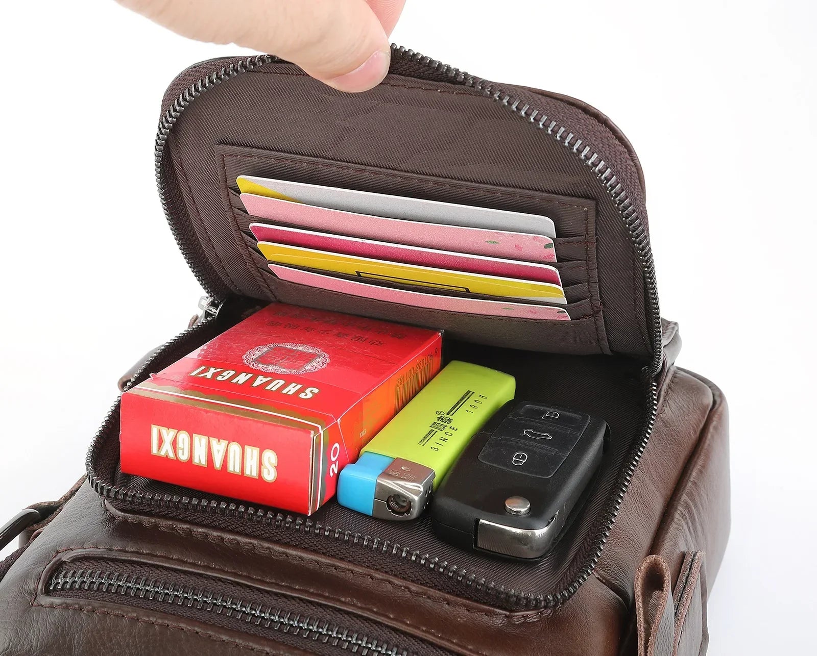 Bolsa de Ombro em Couro Genuino -  Genvie