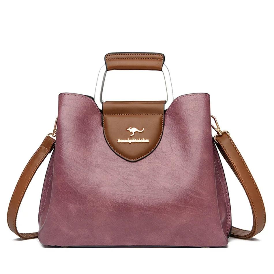 Bolsa Feminina de Couro Genuíno Elite