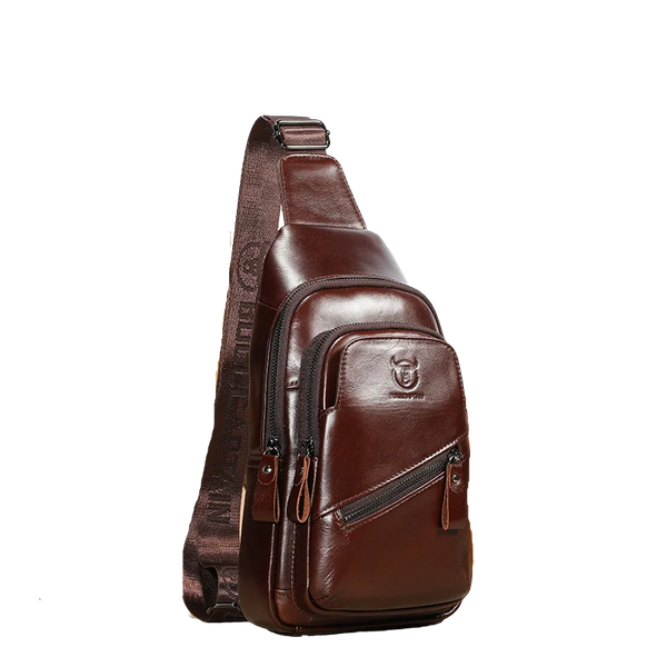 Bolsa de Ombro Masculina Transversal em Couro Genuino - Black Jack