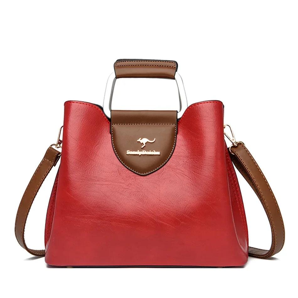 Bolsa Feminina de Couro Genuíno Elite