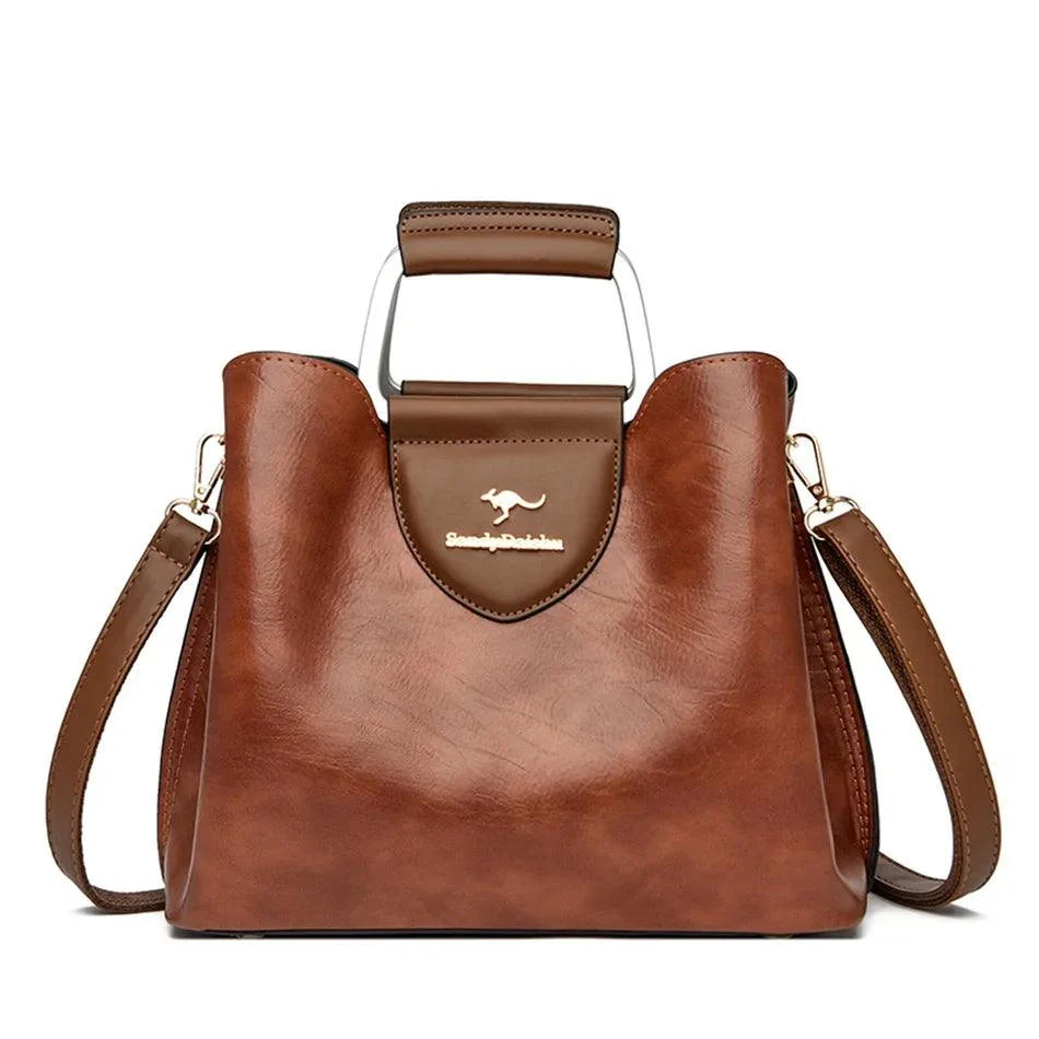 Bolsa Feminina de Couro Genuíno Elite