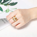 Anel Triplo Algarismo Romano Banhado em Ouro 18K