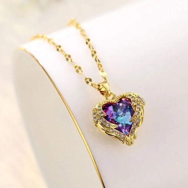 Colar Coração de Cristal Zircônia Cúbica