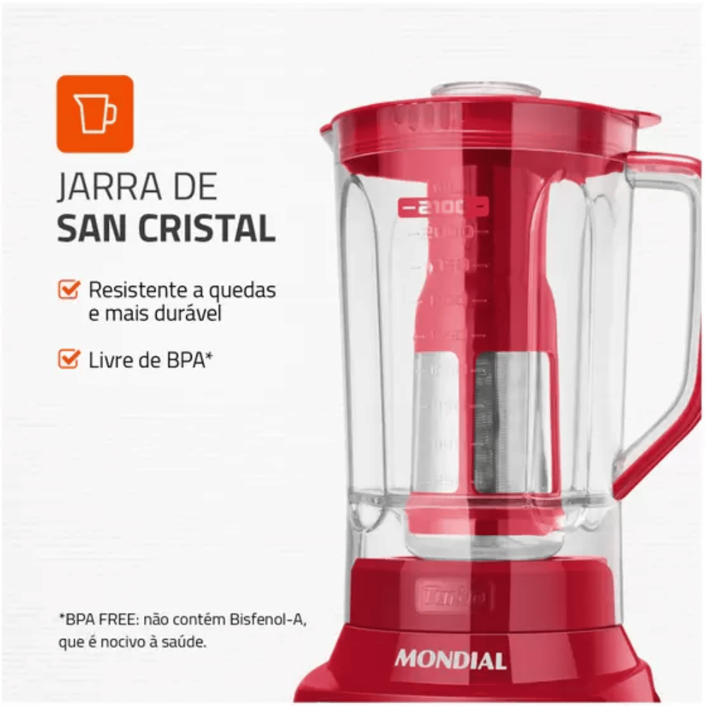 Liquidificador C/ 12 Velocidades 1200W - Mondial