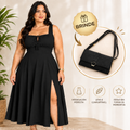 Vestido Midi Liso em Duna com Elastex Anabella + Bolsa de Brinde
