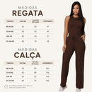 Conjunto Feminino Canelado Confortável Mirella + Par de Brincos de Brinde