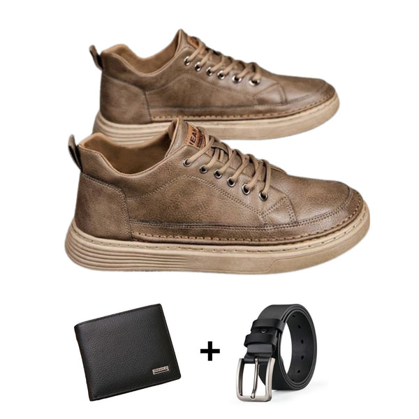 Tênis de Couro Masculino - StepFlex