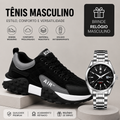 Tênis Esportivo Masculino Ecke + Relógio