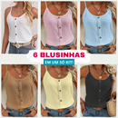 Kit Promocional de 6 Blusinhas Femininas – Elegantes, Leves e Versáteis