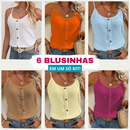 Kit Promocional de 6 Blusinhas Femininas – Elegantes, Leves e Versáteis