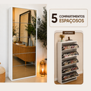 Sapateira Espelhada 5 Portas em MDF - Joyce
